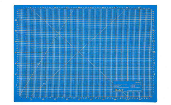 Victor Schneidematte Blau 45x60cm 3-lagig Schneidematte A2 selbstheilend - Bastelunterlage - Schneid