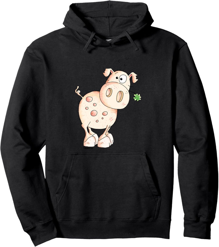 Glücksschwein I Schwein Motiv Tiermotiv I Fun Schweinchen Pullover Hoodie