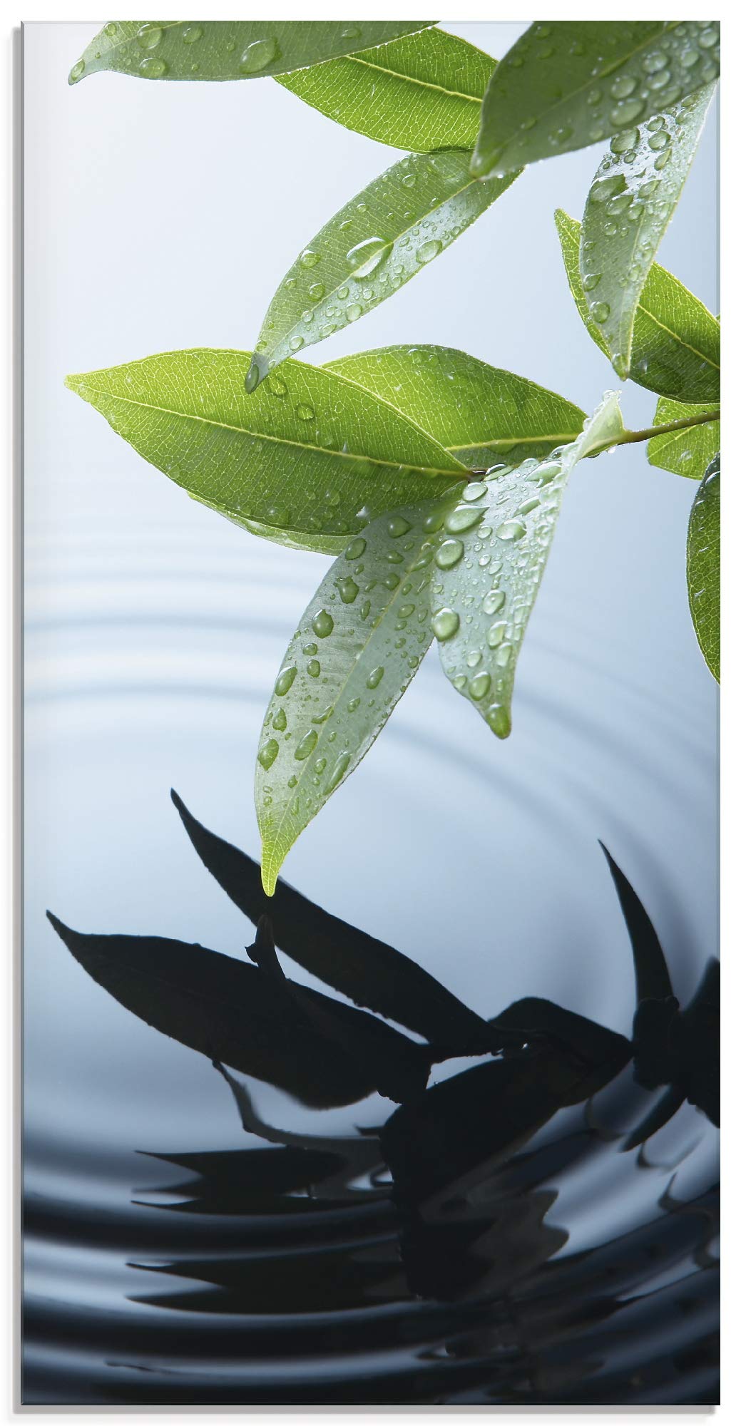 ARTland Glasbilder Wandbild Glas Bild einteilig 30x60 cm Hochformat Natur See Pflanzen Wasser Baum B