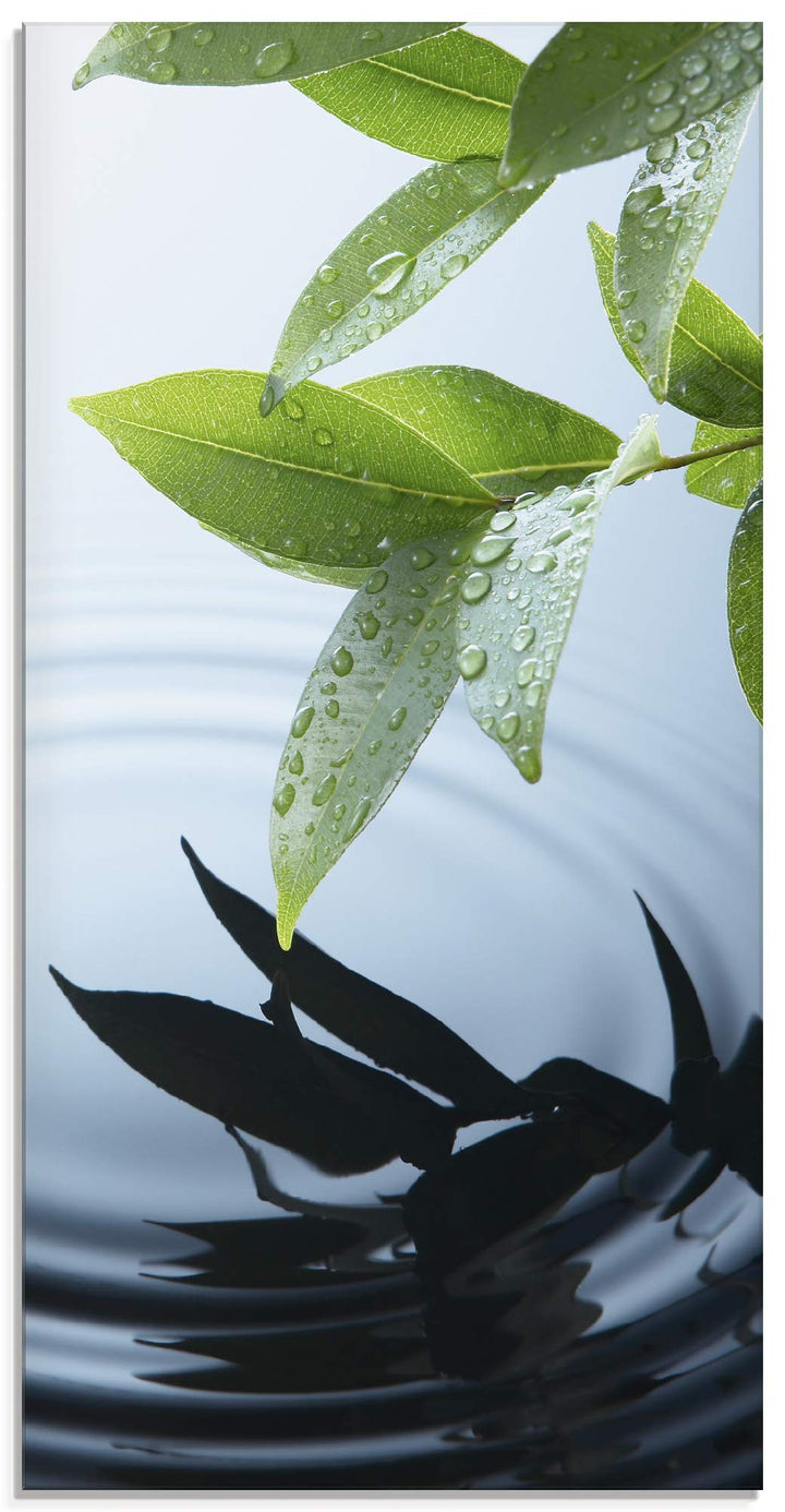 ARTland Glasbilder Wandbild Glas Bild einteilig 30x60 cm Hochformat Natur See Pflanzen Wasser Baum B