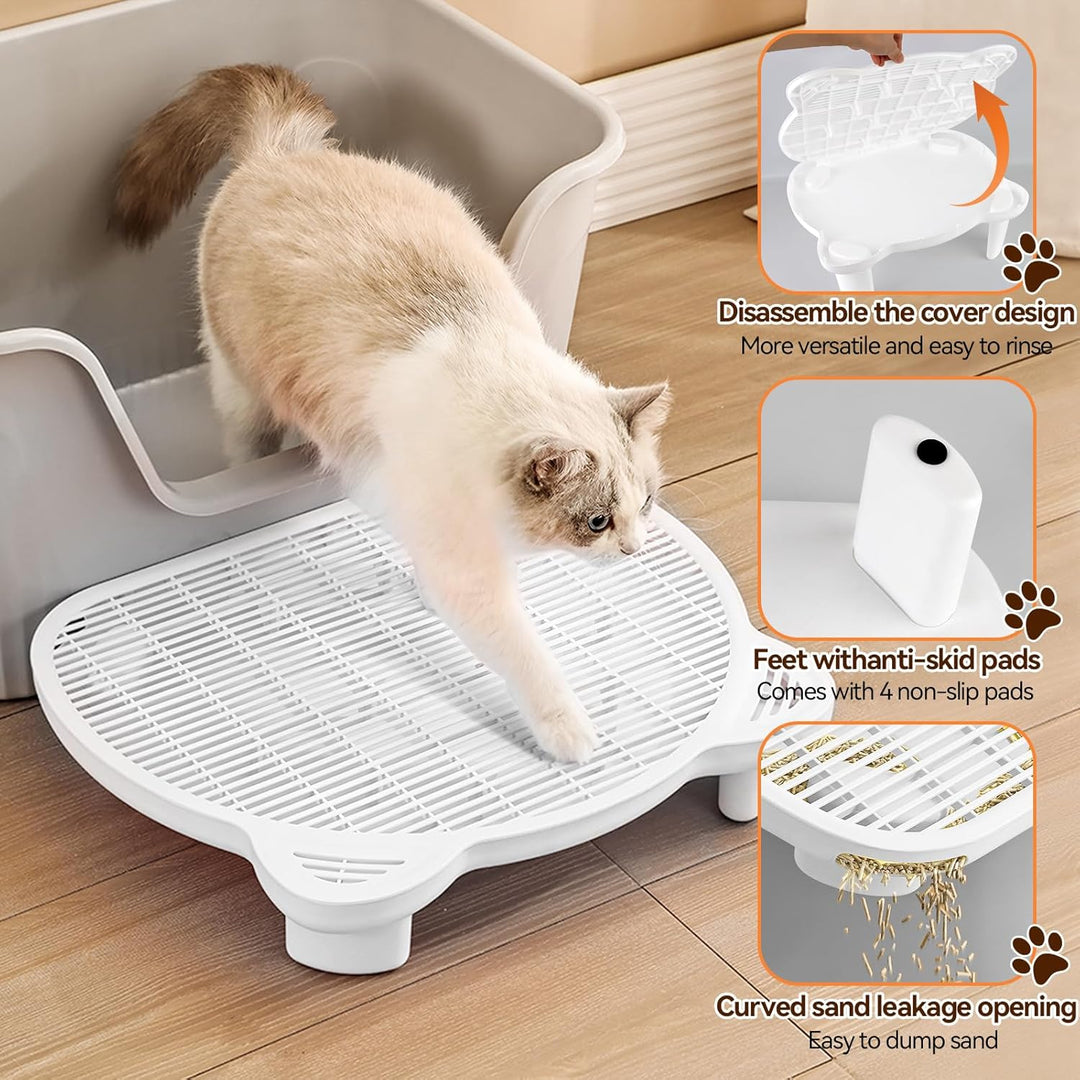 Verstellbare Katzen Rampe für Katzentoilette, Erhöhte Katzentoilette Stufe, Doppelte Katzenstreufall