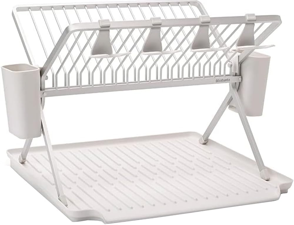 Brabantia Faltbares Gross Abtropfgestell, Metall Kunststoff, Light Grey L Light Grey, L Light Grey
