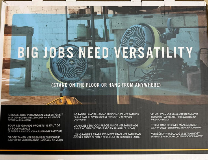 Vornado EXO5 - Ventilator für Baustelle und Werkstatt - inkl. Montagehalterung 46 dB - 38 W