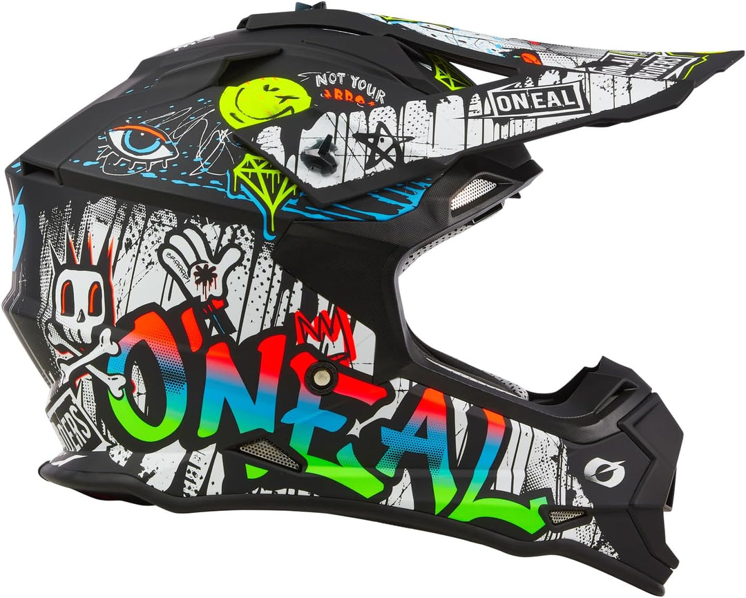 O'NEAL Unisex – Erwachsene 2srs Helmet Glitch V.23 Helm M Schwarz/Weiss, M Schwarz/Weiss