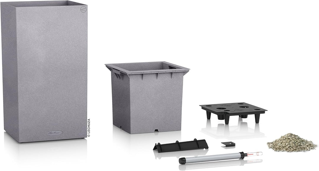 Lechuza Komplett-Set für Garten, grau, 40 x 40 x 76 cm, 13620 40x40x76 cm Steingrau, 40x40x76 cm Ste