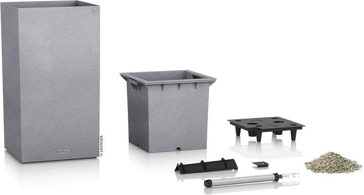 Lechuza Komplett-Set für Garten, grau, 40 x 40 x 76 cm, 13620 40x40x76 cm Steingrau, 40x40x76 cm Ste