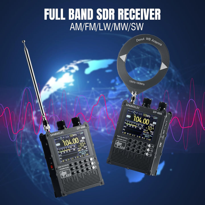 Raddy DP-666 Vollband DSP Radio mit TEF6686 Chip, AM/FM/LW/MW/SW RDS, 2,8" Touchscreen & Stylus, 500