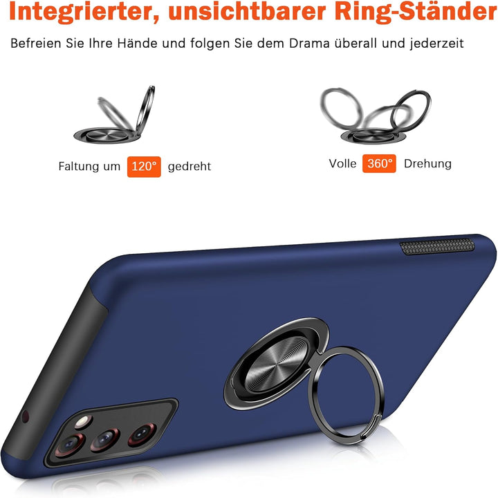 Hülle für Samsung Galaxy S20 FE 4G,5G mit 1 Pack Schutzfolie, Handyhülle mit Eingebetteter 360° Grad