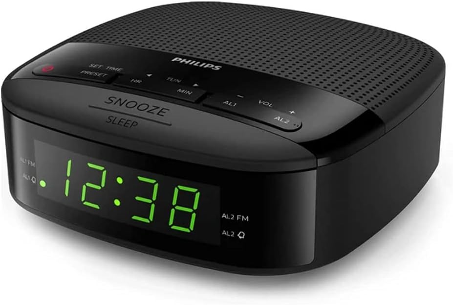 Philips Audio Radiowecker UKW Radio (Doppelter Alarm, Sleep Timer, Kompaktes Design) - TAR3205/12