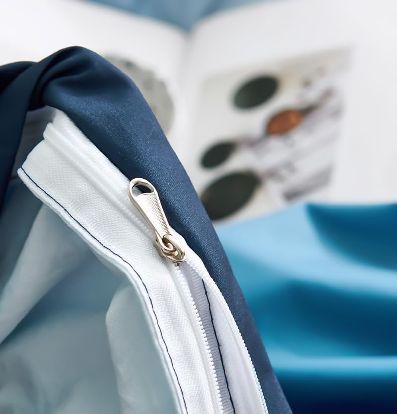 Boqingzhu Bettwäsche 135x200cm Blau Dunkelblau Hellblau Romantisch Modern Farbverlauf Wende Bettwäsc