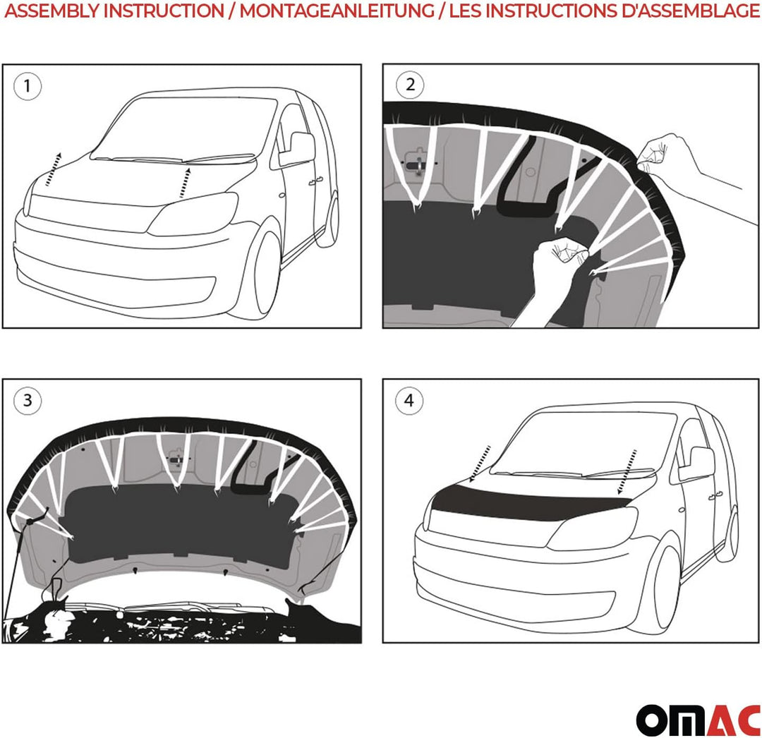 Haubenbra Bonnet Bra Steinschlagschutzmaske kompatibel mit BMW 3er E90 E91 FL 2008-2013 1x Halb Moto