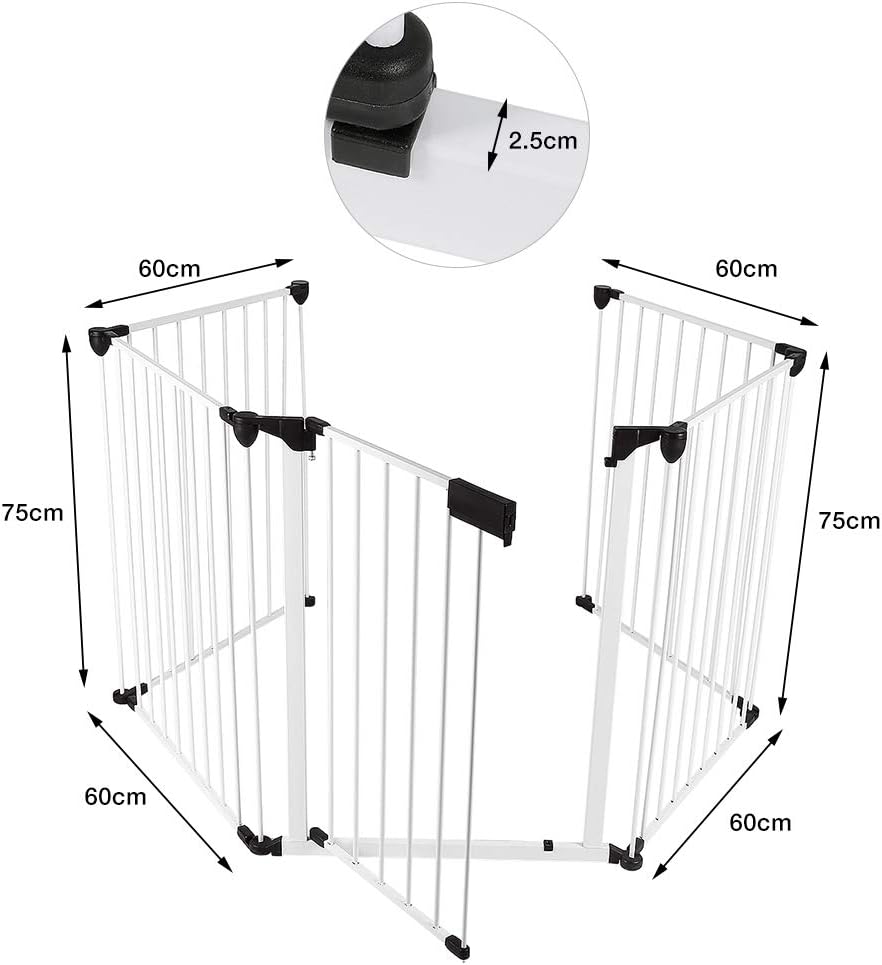 Kinderschutzgitter - Metallgitter - zusammenklappbar und erweiterbar| inkl. Tür - vormontiert - Jede