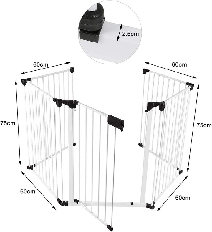 Kinderschutzgitter - Metallgitter - zusammenklappbar und erweiterbar| inkl. Tür - vormontiert - Jede