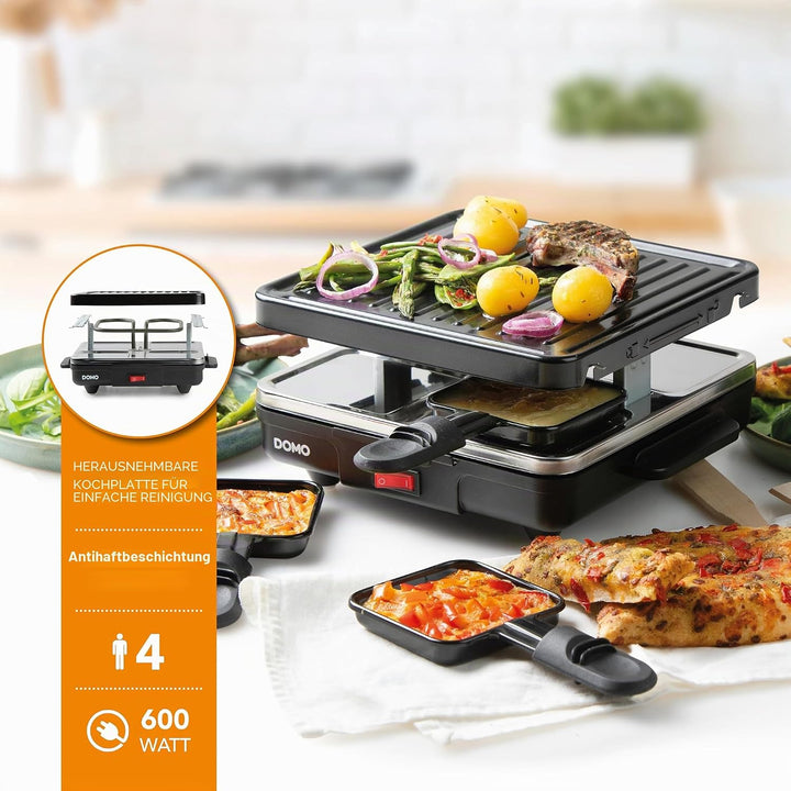 Domo DO9147G Raclette, Metall, 1 Liter,