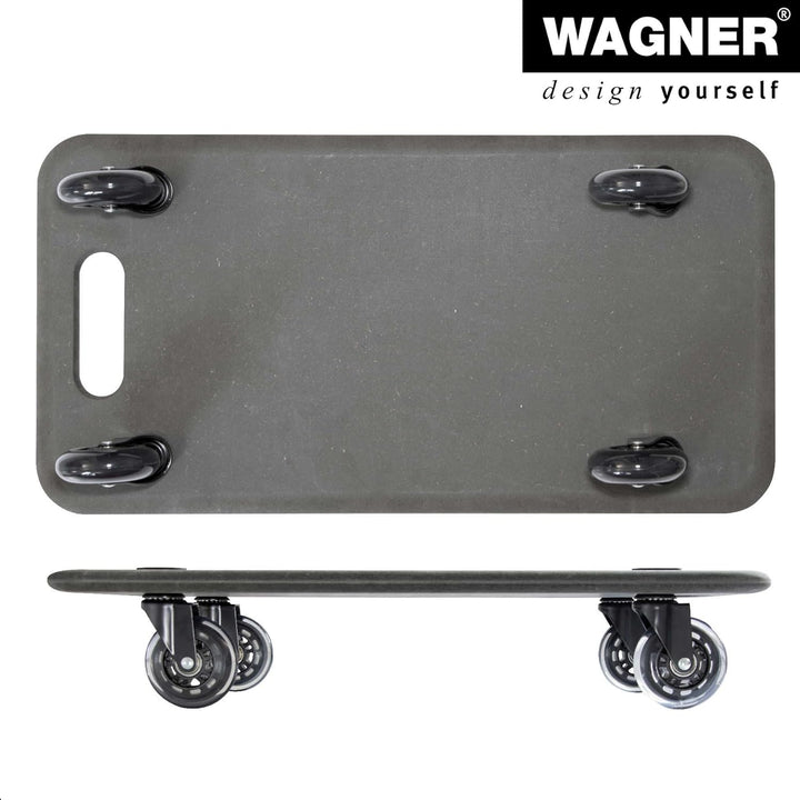 WAGNER Transportroller Transporthilfe I Plattformwagen schwarz für Möbel aus MDF I 57,5 x 30 x 11 cm