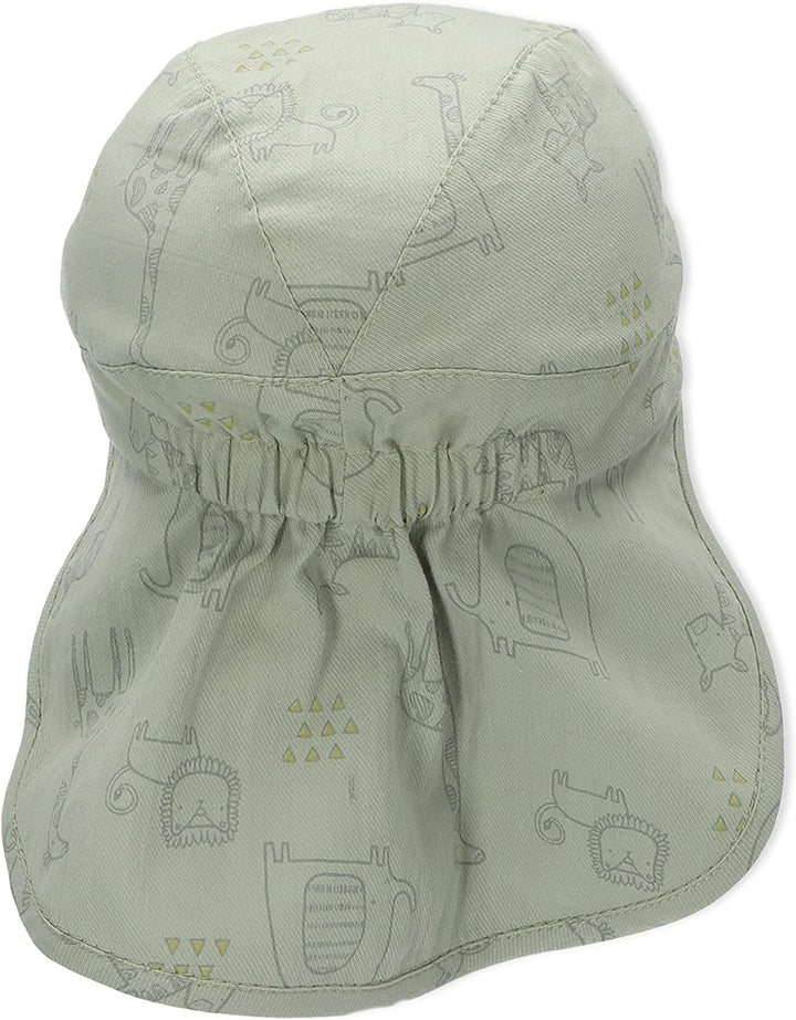Sterntaler Unisex Schirmmütze mit Nackenschutz Zoo Sonnenhut 45 mittelgrün, 45 mittelgrün