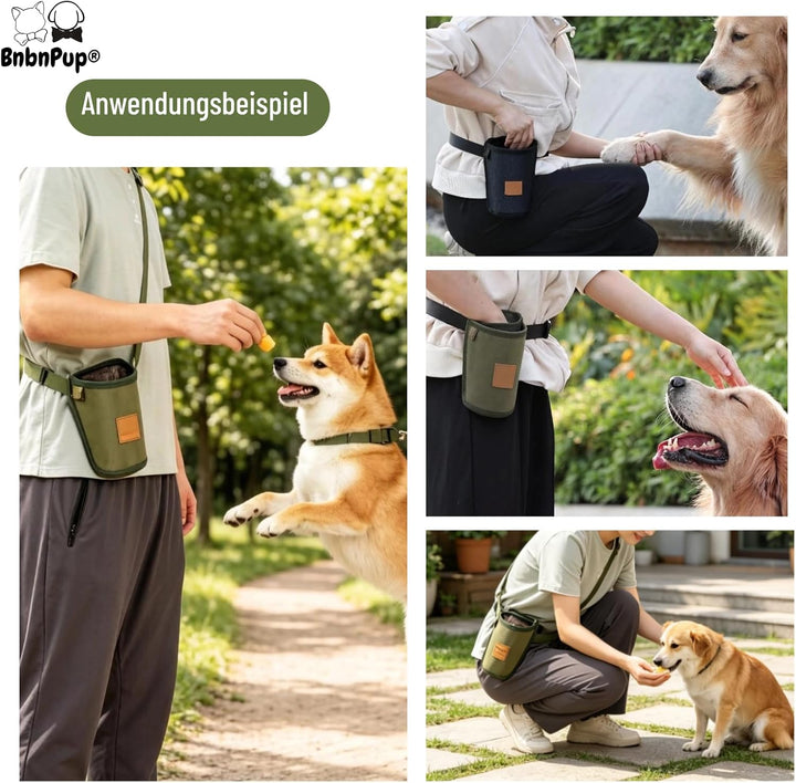 Leckerlitasche für Hunde, Wasserabweisende Gassi Tasche &amp; Futterbeutel für Hundetraining, mit Kotbeu