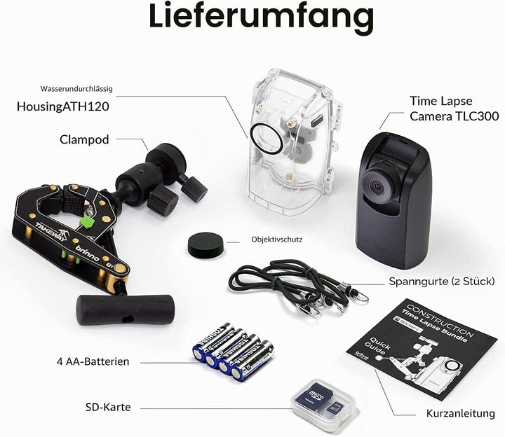 Brinno BCC300-C Video-Zeitraffer-Kit – TLC300 Time Lapse Kamer 1080P FHD HDR, IPS-LCD-Bildschirm, IP
