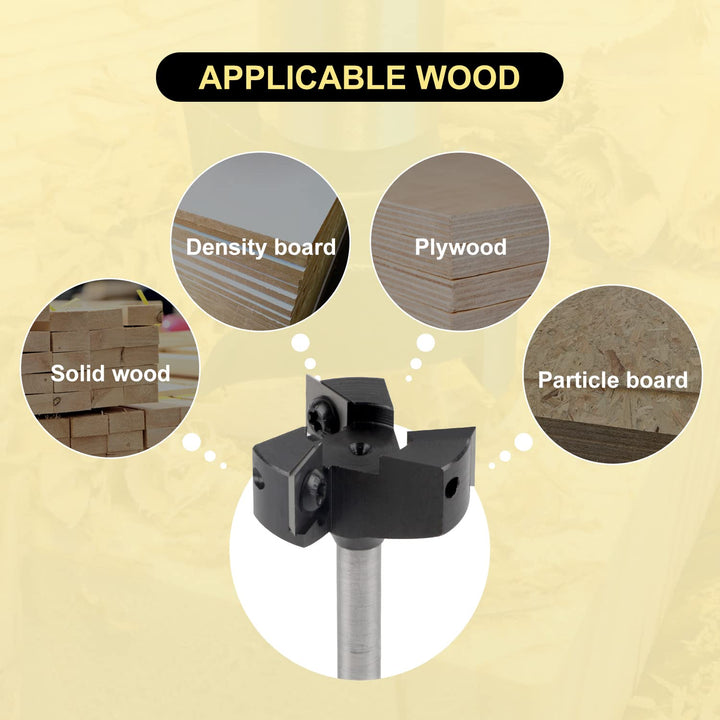 CPROSP Planfräser 8mm Schaft für Holz, Hobelfräser für Oberfräse mit 39mm Schnittdurchmesser, Abrich