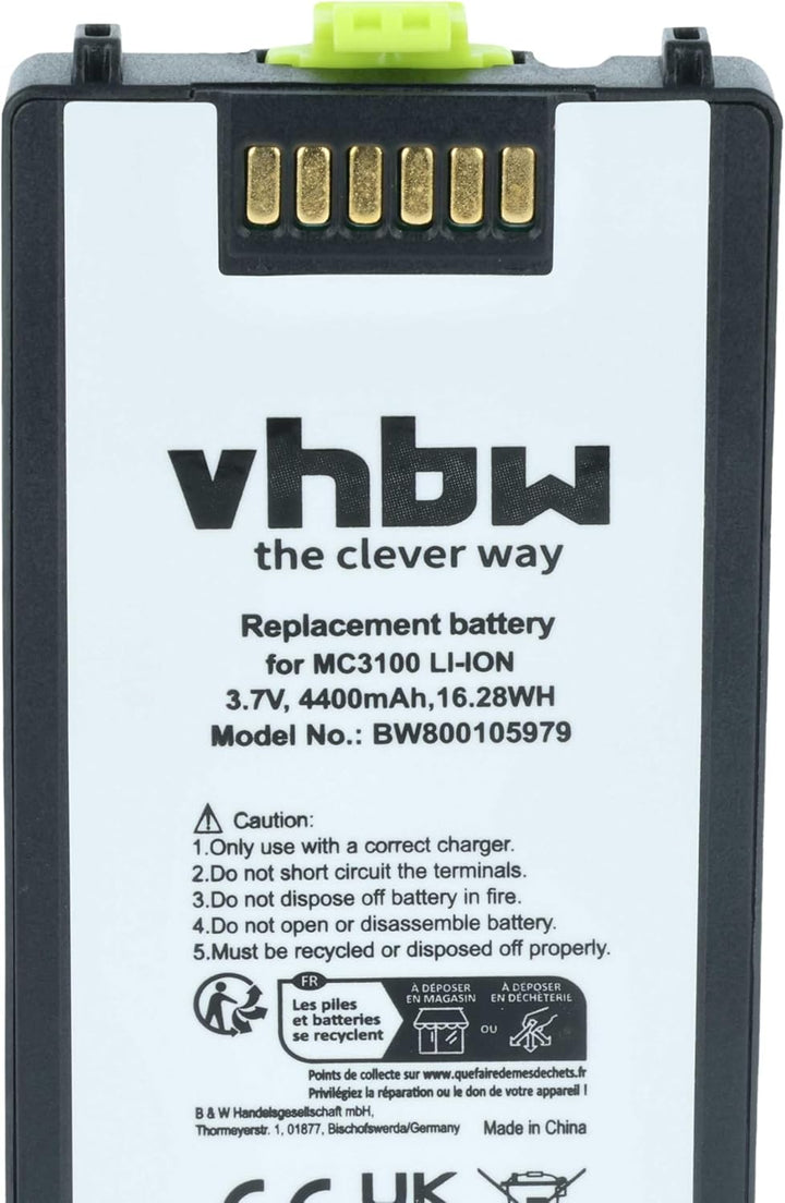 vhbw Akku kompatibel mit Symbol MC3190, MC3100, MC3190G, MC3190-G13H02E0, MC3190-GL4H04E0A Barcodesc