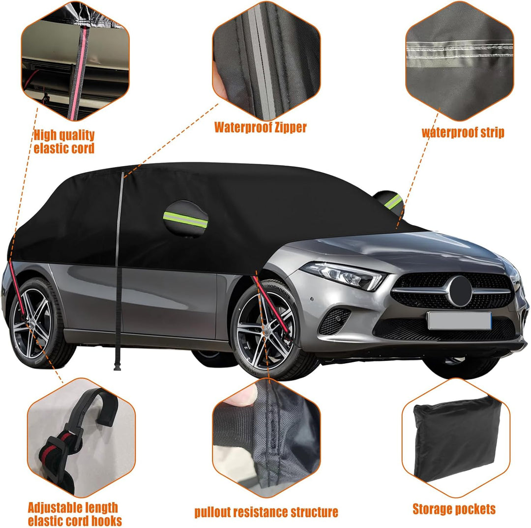 Halbgarage für Mercedes Benz A-Klasse 2012–2017, 420D Oxford wasserdichte Auto-Abdeckung, Allwetters