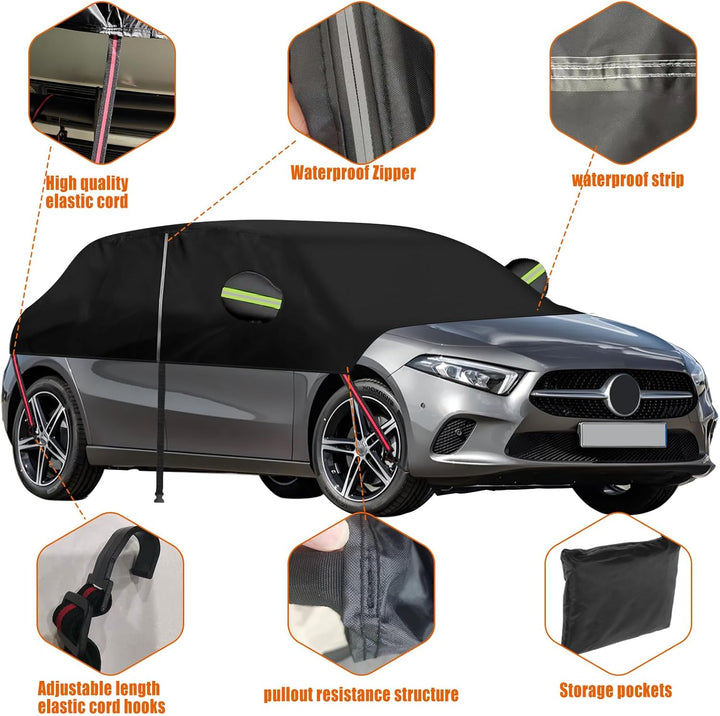 Halbgarage für Mercedes Benz A-Klasse 2012–2017, 420D Oxford wasserdichte Auto-Abdeckung, Allwetters
