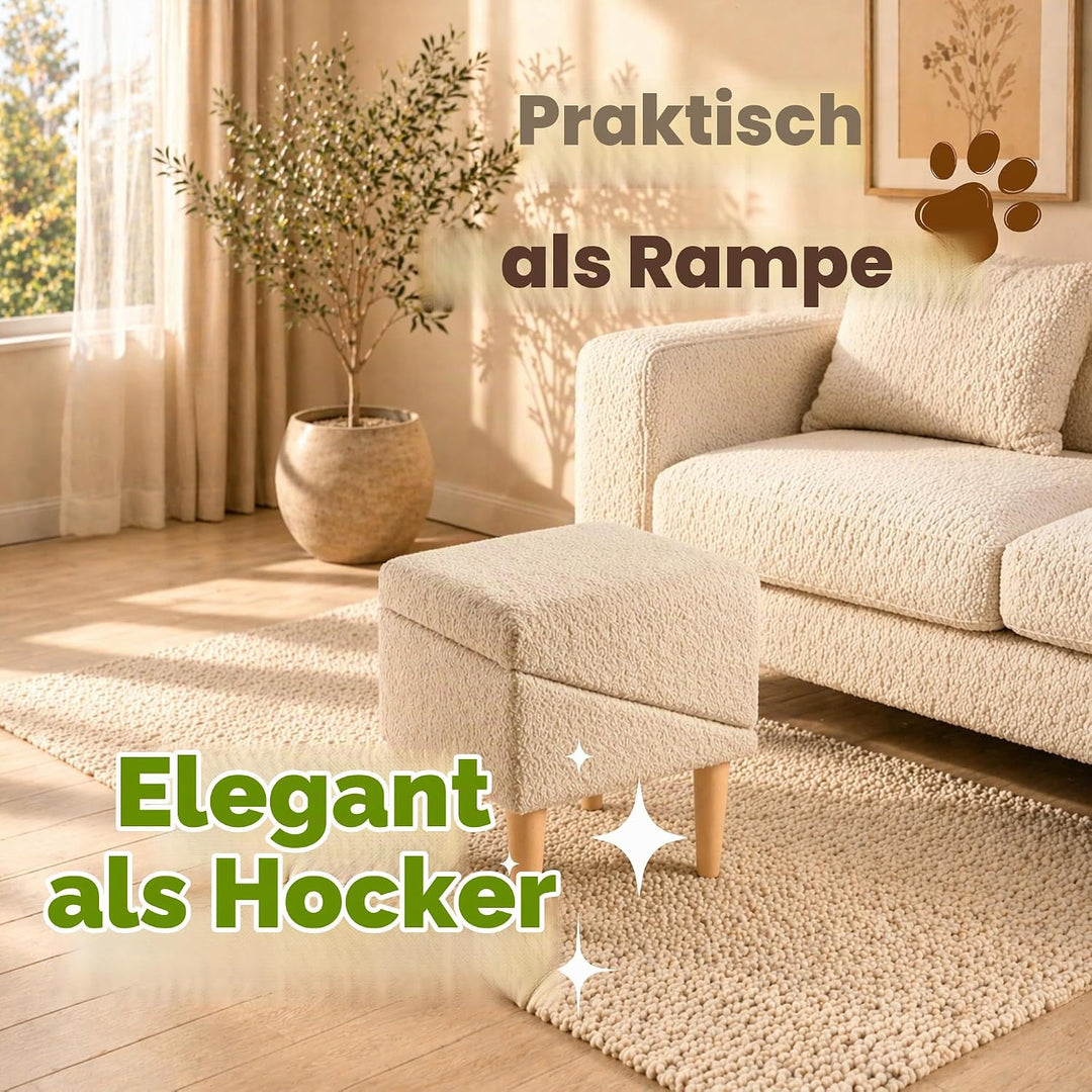 Outentin Hundetreppe Klappbar – rutschfeste Hunderampe &amp; Weiche Haustiertreppe für Kleine &amp; Grosse H