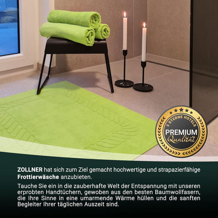 ZOLLNER 2er Set Badematten - weiche und saugstarke Duschvorleger - waschbar bis 95°C - Baumwolle - 5