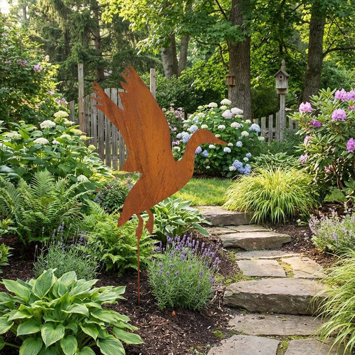 Kapaga - Gartenfigur aus Rost auf Einschlagbeinen - Metall Tierfigur - Edelrost Dekofigur - Tier Fig