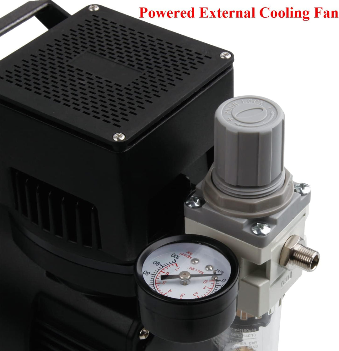 Airgoo Luxus Airbrush Kompressor AG-420 mit Supermacht Lüfter für Airbrush-Spritzen