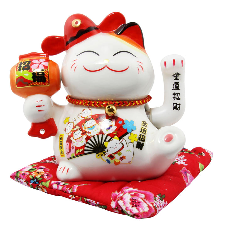 Freak Scene Glückskatze - Maneki-Neko - Winkekatze aus Porzellan 15,5 cm weiss - Maneki Neko 03