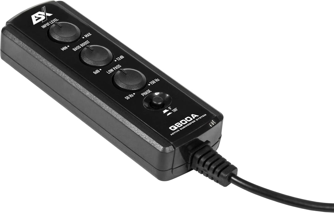 ESX Q800A - 20 cm (8') AKTIV-Reserverad Subwoofer mit Kabel-Fernbedienung