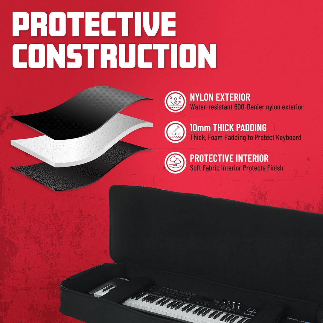 Gator Cases gepolstertes Softcase für schlanke 76-Tasten Keyboards, schwarz (GKB-76 Slim) 76 Schlüss