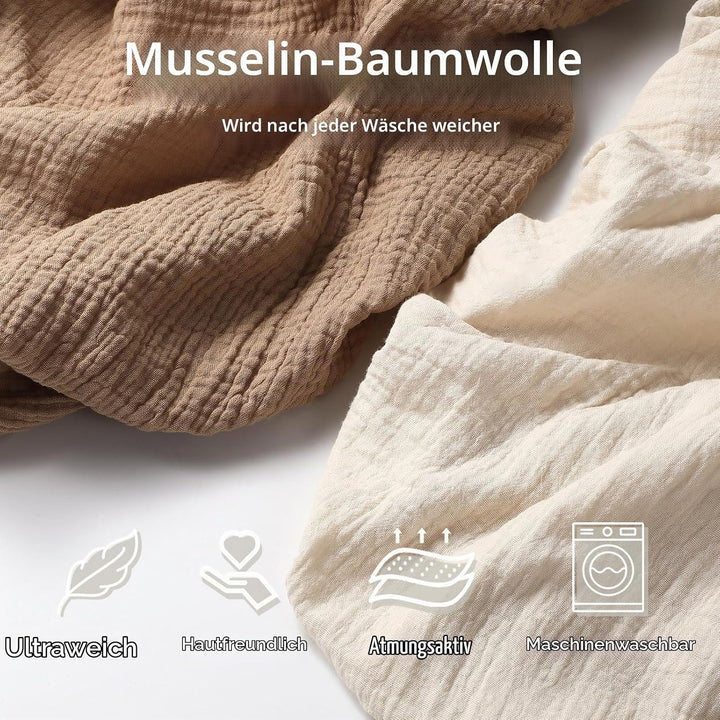 Kapuzenhandtuch Baby 2er-Pack, Musselin Baumwolle Baby Handtuch Kapuze, Ultraweiche und Saugfähige B