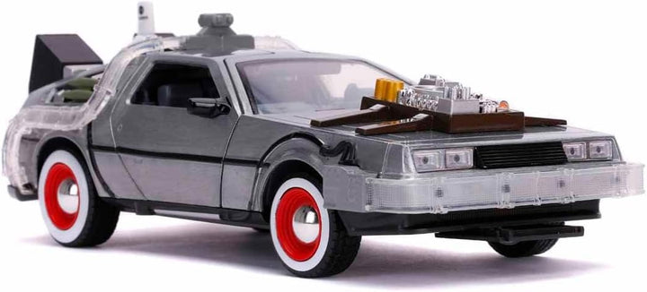 Jada Toys Zurück in die Zukunft 3, DeLorean DMC-12 Modellauto, 1:24, Time Machine, mit Licht- und Ra