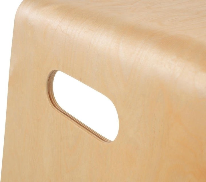 Home4You Sitzhocker - Stapelbar - Belastbar bis 80 kg - 47 x 45 x 42 cm - Braun - Birkenholz - Stape