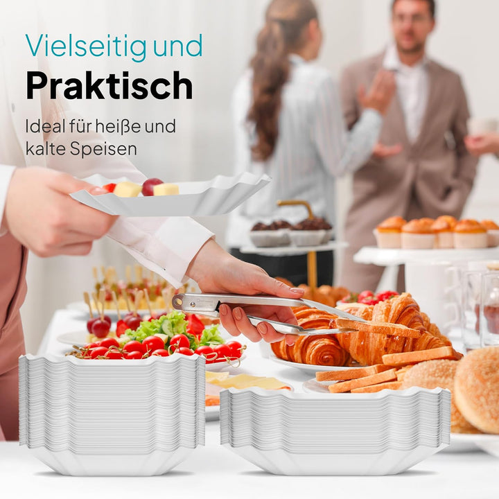 1000 Stück Pappteller Pappschalen Pommes Schalen KU1 | Pappteller Teller aus Papier | Currywurst Ein