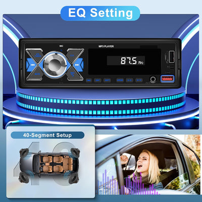 Autoradio 1 Din Bluetooth Autoradio mit Bluetooth Freisprecheinrichtung FM Radio/USB/TF/Aux in/RCA/4