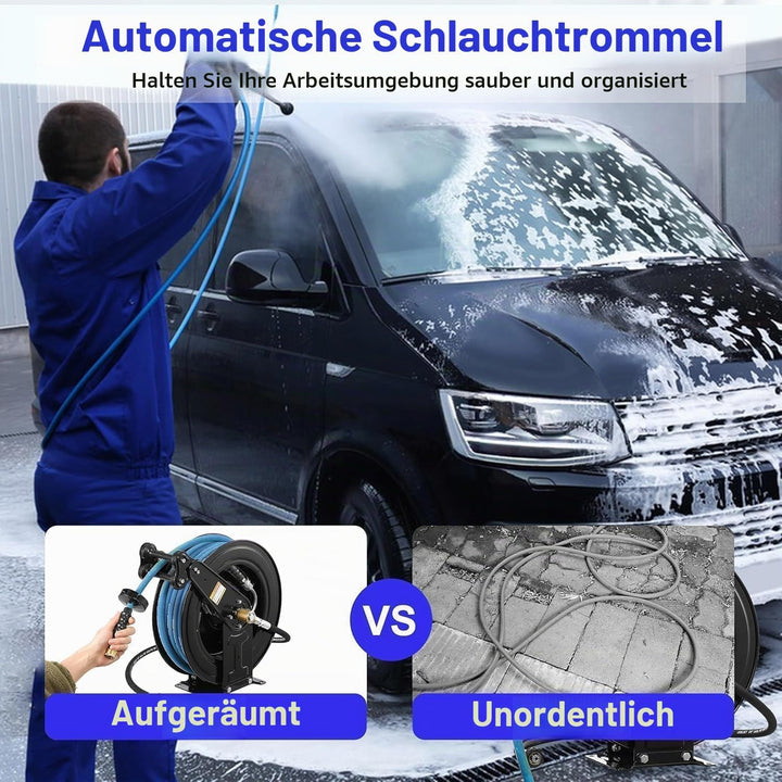 40.64 cm(16-Zoll)-Hochdruckreiniger-Schlauchaufroller mit automatischem Aufrollmechanismus, 15M (50