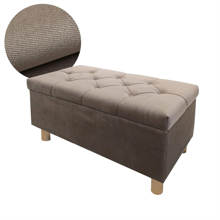 Sitzbank Sitzhocker Sitztruhe mit Stauraum Aufbewahrungsbox (Beige), Beige