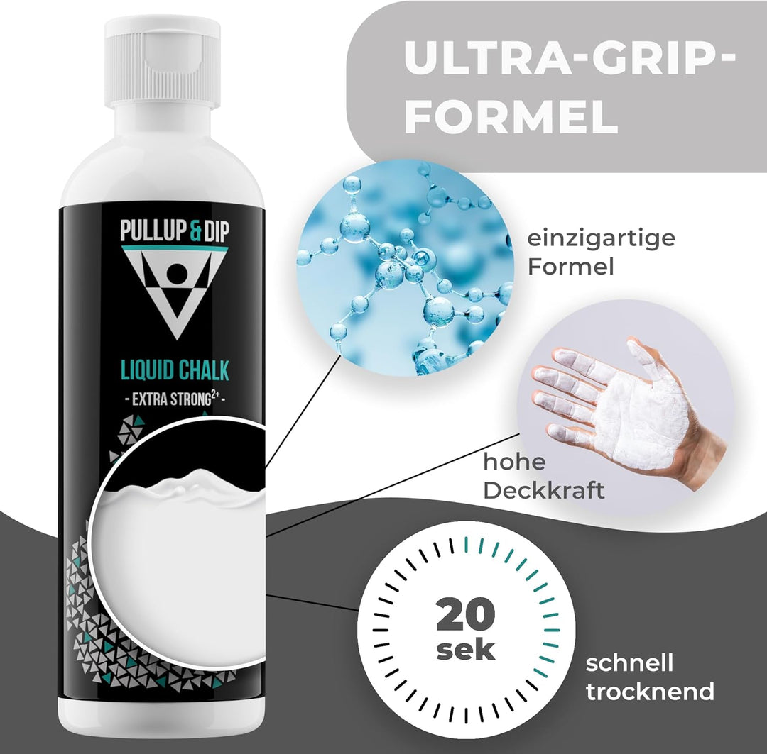 PULLUP & DIP Liquid Chalk Flüssiges Magnesia für perfekten Grip beim Sport, Klettern, Bouldern, Cali
