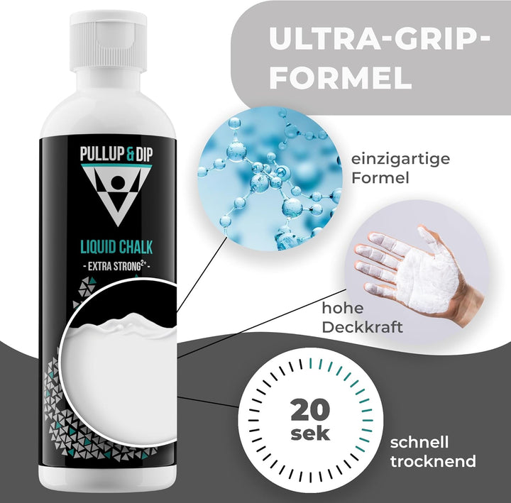 PULLUP & DIP Liquid Chalk Flüssiges Magnesia für perfekten Grip beim Sport, Klettern, Bouldern, Cali