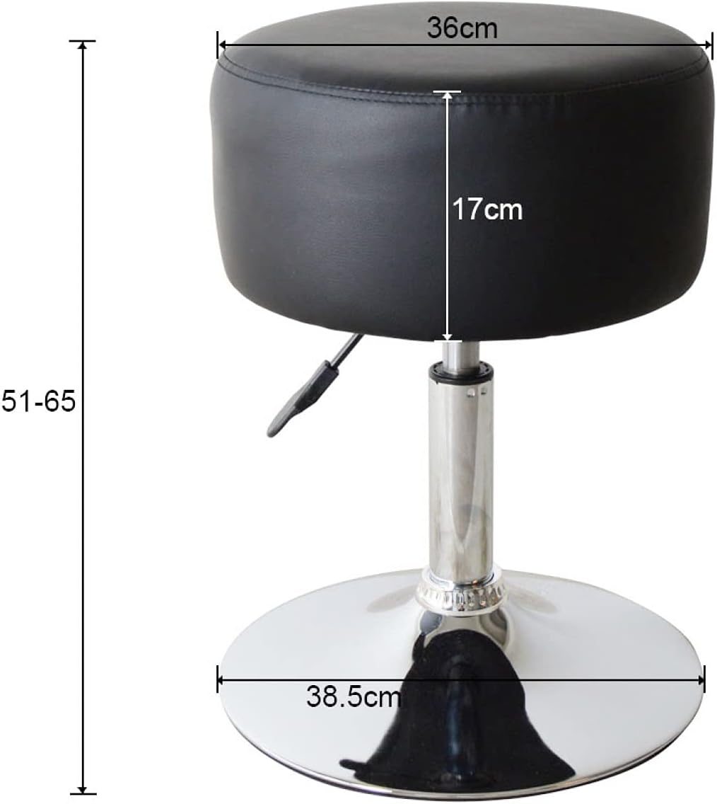 VDD Hocker Retro Vintage Industriedesign - Schminktisch Hocker - Höhenverstellbar bis 65 cm - Schwar