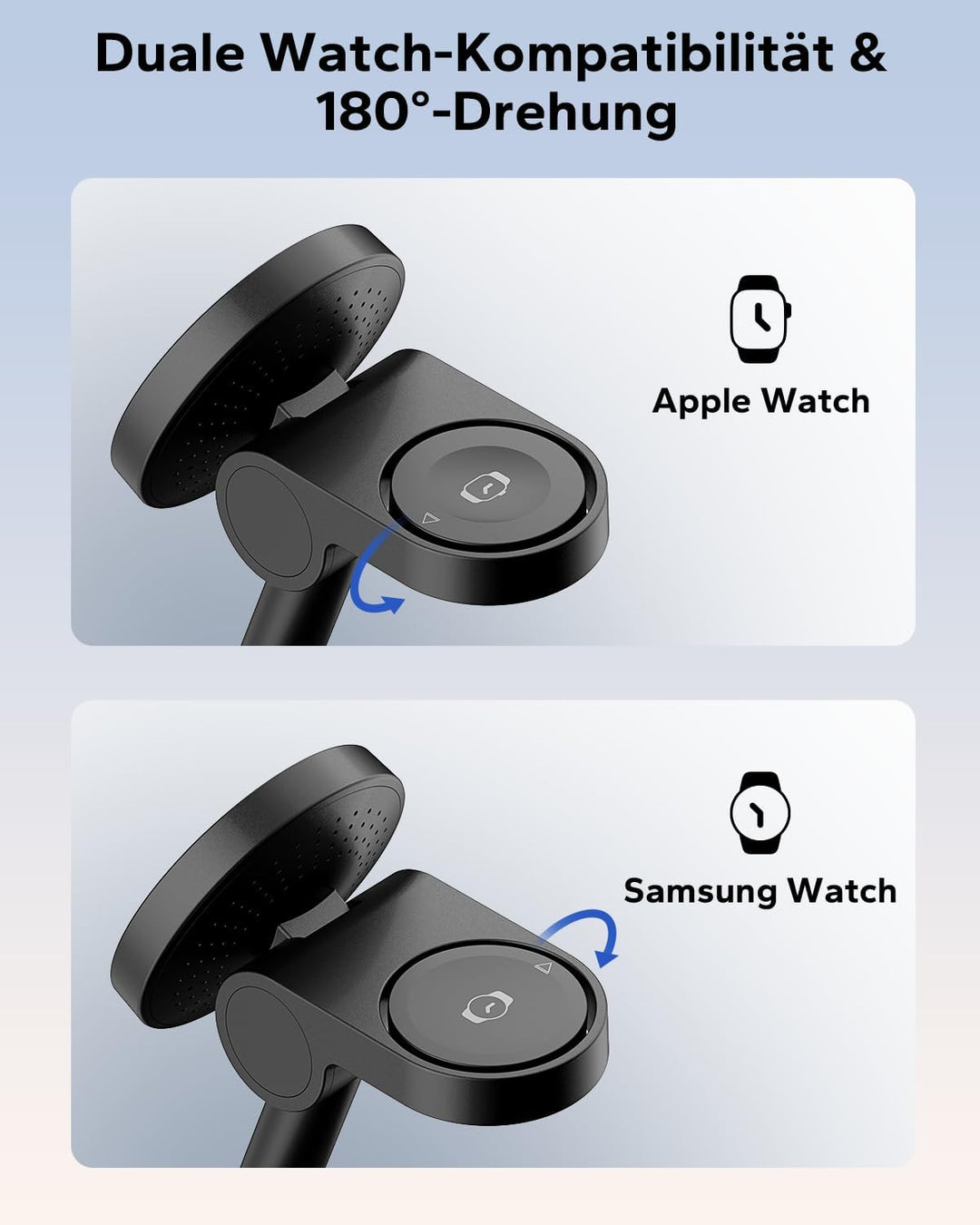 KPON 3 IN 1 Magsafe Ladestation für Apple Watch und iPone, Induktive iPhone Ladestation Magsafe Lade