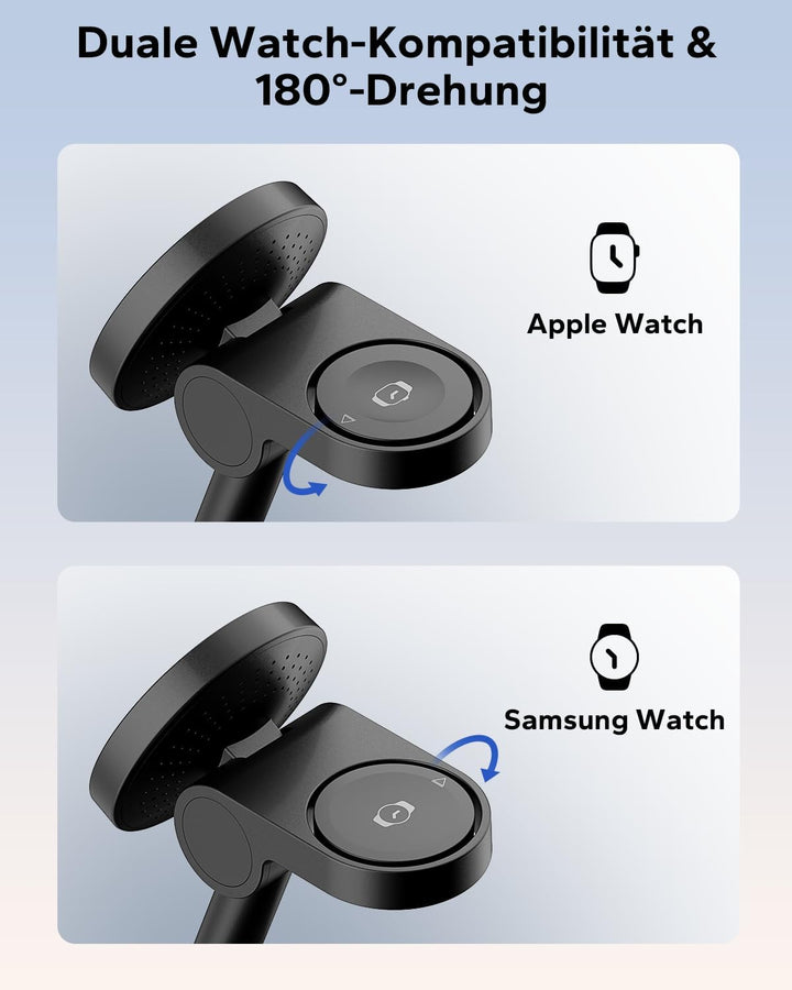 KPON 3 IN 1 Magsafe Ladestation für Apple Watch und iPone, Induktive iPhone Ladestation Magsafe Lade