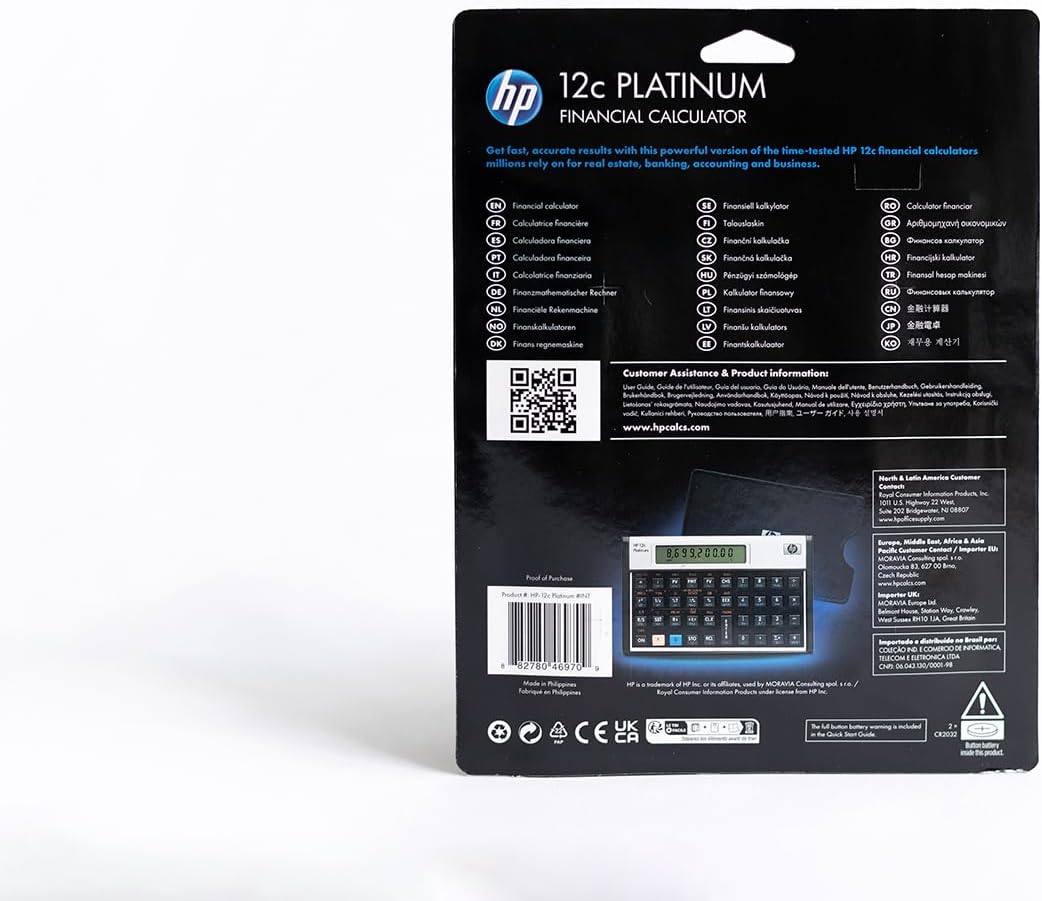 Hewlett Packard HP12C Finanzmathematischer Taschenrechner UPN algebraisch programmierbar Platin