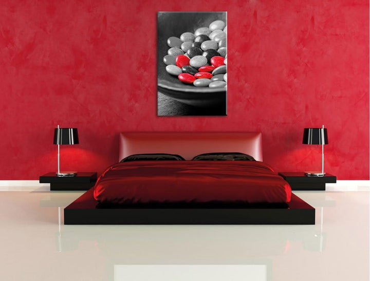 Pixxprint Schokolade Smarties Schoko Süssigkeiten, Format: 70x100 auf hochkantiges Leinwand, XXL rie