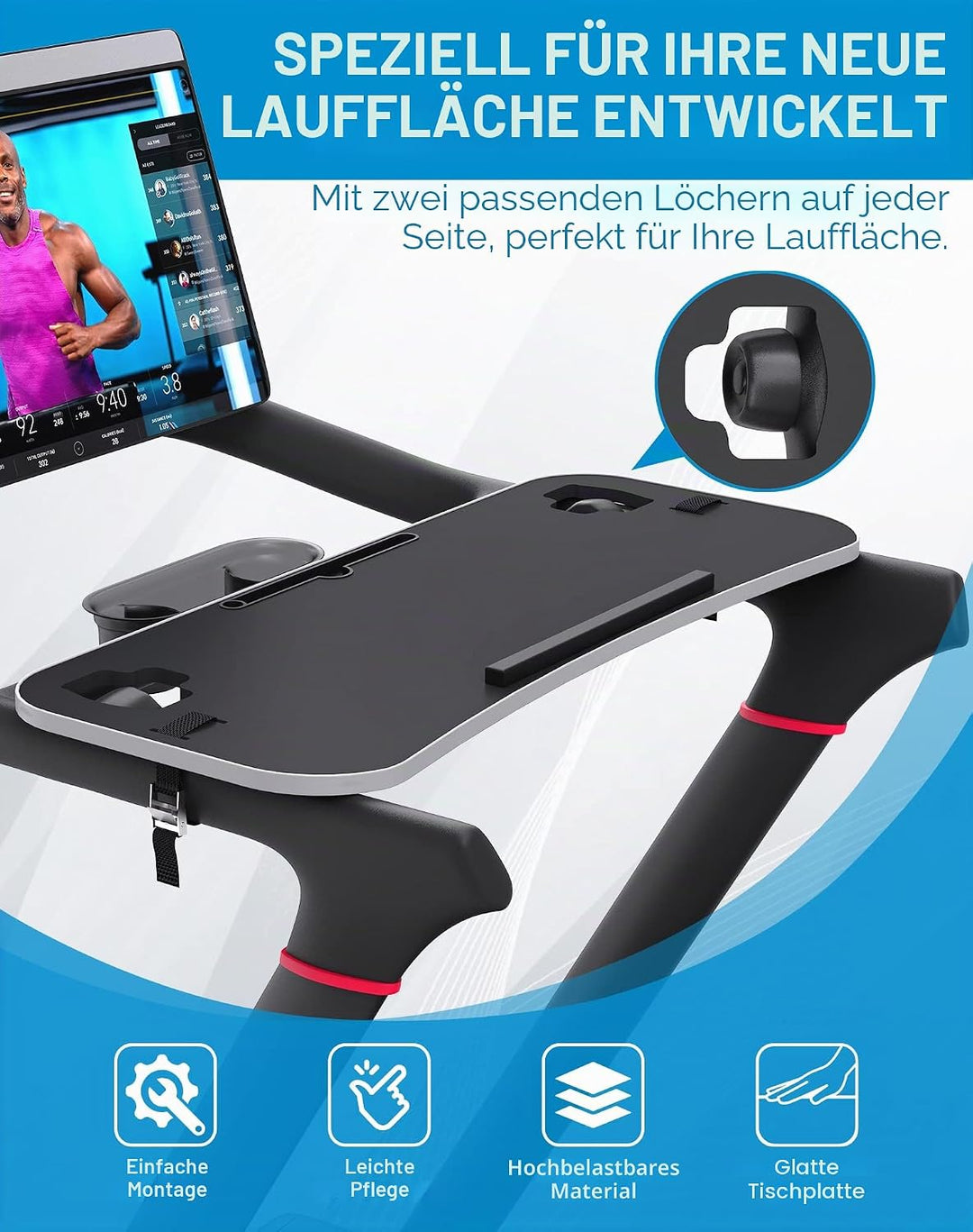 Laufband-Schreibtisch für Peloton - 36 Zoll Laptop Halter Mit Schutzschutz, Ergonomischer Tisch für