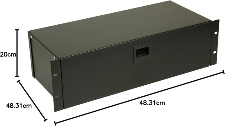 Adam Hall 19' Parts 87303 Rackbox mit Schnappverschluss 3 HE 3 Höheneinheiten, 3 Höheneinheiten