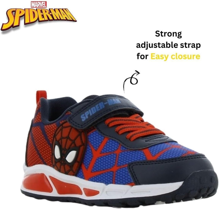 Leomil Spiderman Blinkschuhe Jungen Spiderman Schuhe Kinder, Ideal for Schule und Freizeit 25 EU Bla